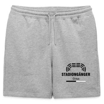 Graz Stadiongänger – Geschenk Fußball Fan - Männer Premium Organic Sweatshorts - Grau meliert - Vorne - AI Model Male 178 light (178cm)