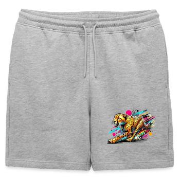 Guépard - Short de survêtement homme premium - gris chiné - Devant - AI Model Male 178 light (178cm)