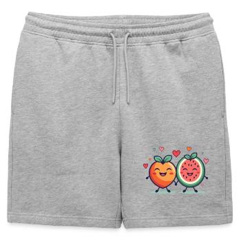 Amour passion fruitée - Short de survêtement homme premium - gris chiné - Devant - AI Model Male 178 light (178cm)