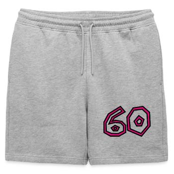 60. 60 ANS. 60e ANNIVERSAIRE. ANNIVERSAIRE 60 ANS. - Short de survêtement homme premium - gris chiné - Devant - AI Model Male 178 light (178cm)