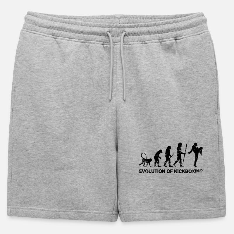 Evolution des Kickboxens - Männer Premium Organic Sweatshorts - Grau meliert