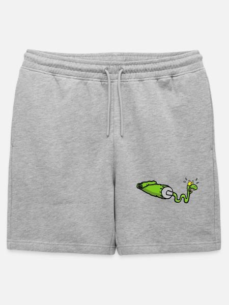 Green snake and gouache tube - Mens' Premium Organic Sweatshorts - heather grey