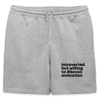 Animation Animation Animation - Mens' Premium Organic Sweatshorts - heather grey - Front - AI Model Male 178 light (178cm)