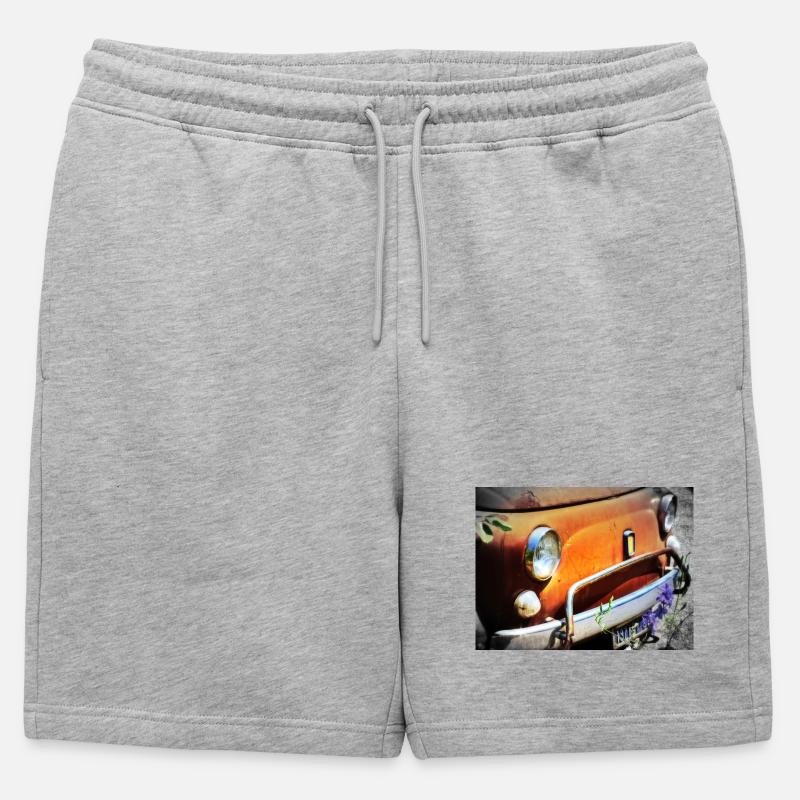 Rostiges Oldtimer Front Design - Männer Premium Organic Sweatshorts - Grau meliert