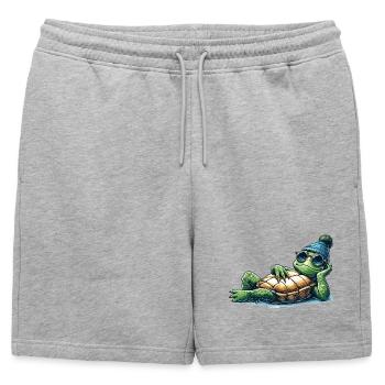 Chill Toad Turtle Cool Chill Gift - Mens' Premium Organic Sweatshorts - heather grey - Front - AI Model Male 178 light (178cm)