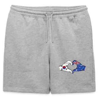 Corée du Sud Australie Mains Forme De Coeur Utilisé - Short de survêtement homme premium - gris chiné - Devant - AI Model Male 178 light (178cm)