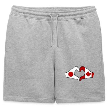 Japon Canada Mains Forme De Coeur - Short de survêtement homme premium - gris chiné - Devant - AI Model Male 178 light (178cm)