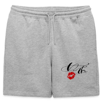 Merci - Short de survêtement homme premium - gris chiné - Devant - AI Model Male 178 light (178cm)