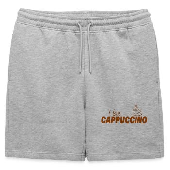 J’ADORE LE CAPPUCCINO - Short de survêtement homme premium - gris chiné - Devant - AI Model Male 178 light (178cm)
