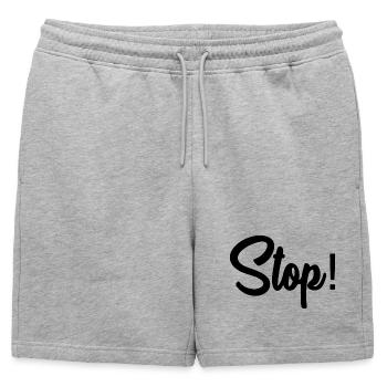 STOP. PANNEAU. PAPA. MOTO. DRÔLE. VOITURE - Short de survêtement homme premium - gris chiné - Devant - AI Model Male 178 light (178cm)