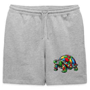 Arlequin Tortue - Short de survêtement homme premium - gris chiné - Devant - AI Model Male 178 light (178cm)