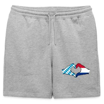 Bavière, Hollande, Drapeau, Aiguilles, Forme Coeur - Short de survêtement homme premium - gris chiné - Devant - AI Model Male 178 light (178cm)