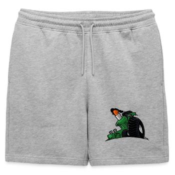 1292 DRAWSMALL VERT - Short de survêtement homme premium - gris chiné - Devant - AI Model Male 178 light (178cm)