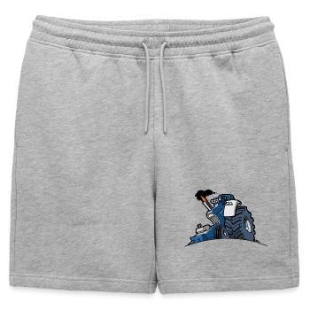 1293 DRAWSMALL BLEU - Short de survêtement homme premium - gris chiné - Devant - AI Model Male 178 light (178cm)