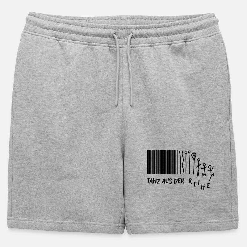 "Tanz aus der Reihe" Strichmännchen Strichcode - Männer Premium Organic Sweatshorts - Grau meliert