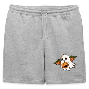 Halloween Ghost Bat Wings Jack-o'-lantern - Mens' Premium Organic Sweatshorts - heather grey - Front - AI Model Male 178 light (178cm)