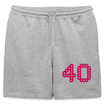 40. 40 ANS. 40e ANNIVERSAIRE. ANNIVERSAIRE 40 ANS. - Short de survêtement homme premium - gris chiné - Devant - AI Model Male 178 light (178cm)