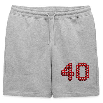 ANNIVERSARY. HAPPY BIRTHDAY. HAPPY BIRTHDAY. - Mens' Premium Organic Sweatshorts - heather grey - Front - AI Model Male 178 light (178cm)