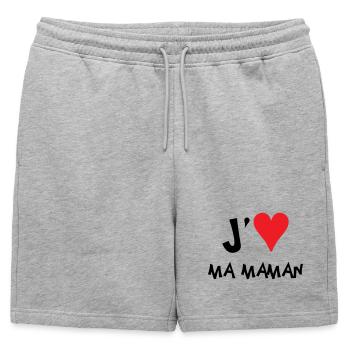 J'aime ma maman - Fête des Mères - Short de survêtement homme premium - gris chiné - Devant - AI Model Male 178 light (178cm)