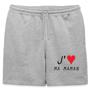 J'aime ma maman - Fête des Mères - Short de survêtement homme premium - gris chiné - Devant - AI Model Male 178 light (178cm)