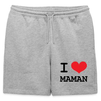 J'aime ma maman - Fête des Mères - Short de survêtement homme premium - gris chiné - Devant - AI Model Male 178 light (178cm)