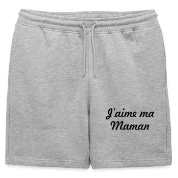 J'aime ma maman - Fête des Mères - Short de survêtement homme premium - gris chiné - Devant - AI Model Male 178 light (178cm)