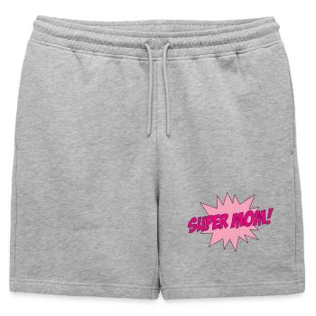 Super Maman - Fête des Mères - Short de survêtement homme premium - gris chiné - Devant - AI Model Male 178 light (178cm)