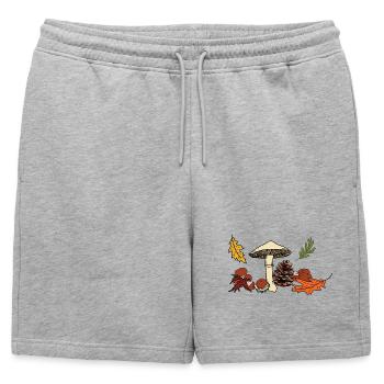 Feuilles de champignon d’automne Châtaignier - Short de survêtement homme premium - gris chiné - Devant - AI Model Male 178 light (178cm)