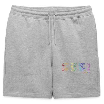 Coordonnées de la Pride Zurich - Short de survêtement homme premium - gris chiné - Devant - AI Model Male 178 light (178cm)