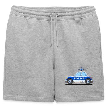 Police Car Police Blue - Mens' Premium Organic Sweatshorts - heather grey - Front - AI Model Male 178 light (178cm)
