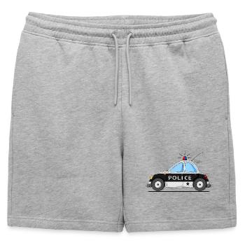 Voiture de Police Police Noir - Short de survêtement homme premium - gris chiné - Devant - AI Model Male 178 light (178cm)