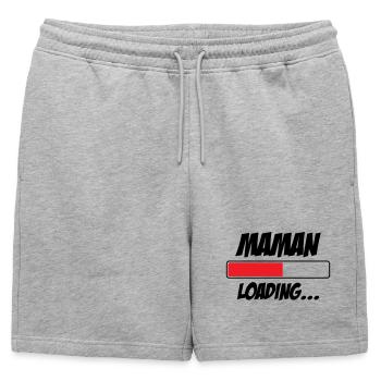 Maman loading... Please Wait - Future Mère - Short de survêtement homme premium - gris chiné - Devant - AI Model Male 178 light (178cm)