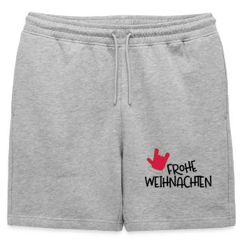 Joyeux Noël - Short de survêtement homme premium - gris chiné - Devant - AI Model Male 178 light (178cm)