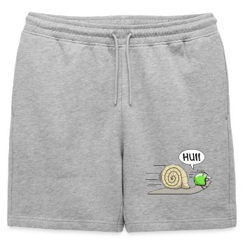 Racing snail - now also in green - Mens' Premium Organic Sweatshorts - heather grey - Front - AI Model Male 178 light (178cm)
