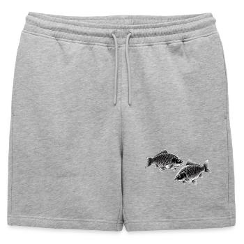 Dessin à la craie de la carpe - Short de survêtement homme premium - gris chiné - Devant - AI Model Male 178 light (178cm)