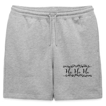"Ho Ho Ho" Santa Claus Mistletoe - Mens' Premium Organic Sweatshorts - heather grey - Front - AI Model Male 178 light (178cm)