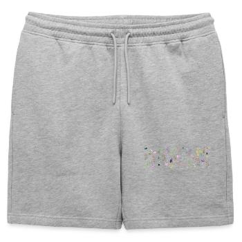 Midnight Bloom Botanical Print - Mens' Premium Organic Sweatshorts - heather grey - Front - AI Model Male 178 light (178cm)