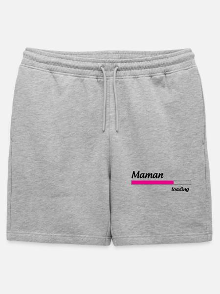 Mom loading... Please Wait - Mother-to-be - Mens' Premium Organic Sweatshorts - heather grey