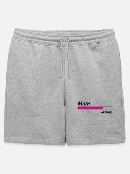 Mama lädt... Bitte warten - Werdende Mutter - Männer Premium Organic Sweatshorts - Grau meliert