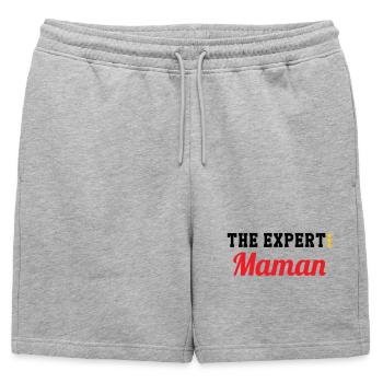 Maman l'experte - Short de survêtement homme premium - gris chiné - Devant - AI Model Male 178 light (178cm)