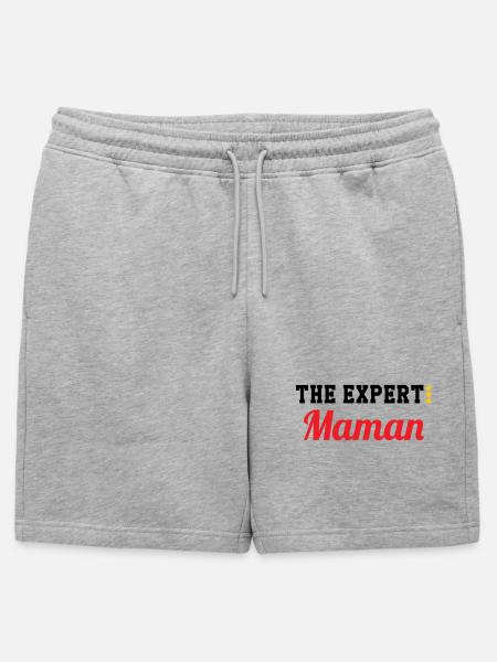 Maman l'experte - Short de survêtement homme premium - gris chiné