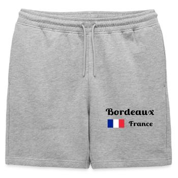 Bordeaux France- Imprimés stylés - Short de survêtement homme premium - gris chiné - Devant - AI Model Male 178 light (178cm)