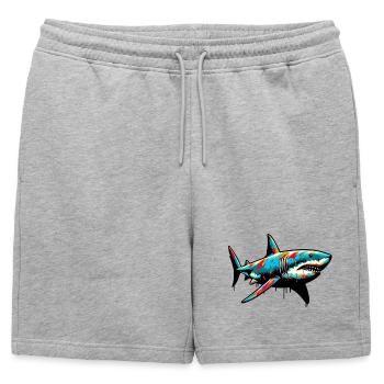 Requin - Short de survêtement homme premium - gris chiné - Devant - AI Model Male 178 light (178cm)