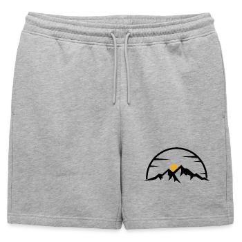 Soleil minimal de l’arc doré - Short de survêtement homme premium - gris chiné - Devant - AI Model Male 178 light (178cm)