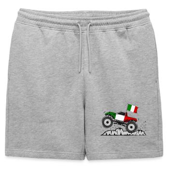 Monster Truck drapeau de l’Italie - Short de survêtement homme premium - gris chiné - Devant - AI Model Male 178 light (178cm)