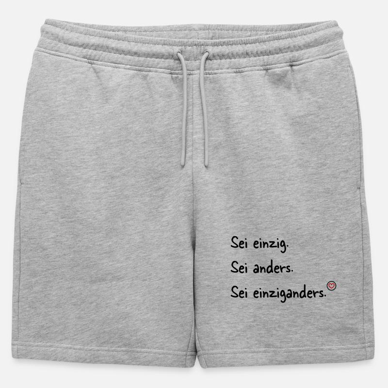 Sei einziganders - Männer Premium Organic Sweatshorts - Grau meliert