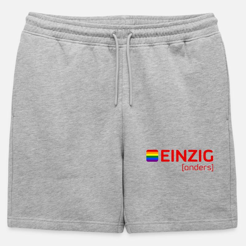 Einziganders - Männer Premium Organic Sweatshorts - Grau meliert