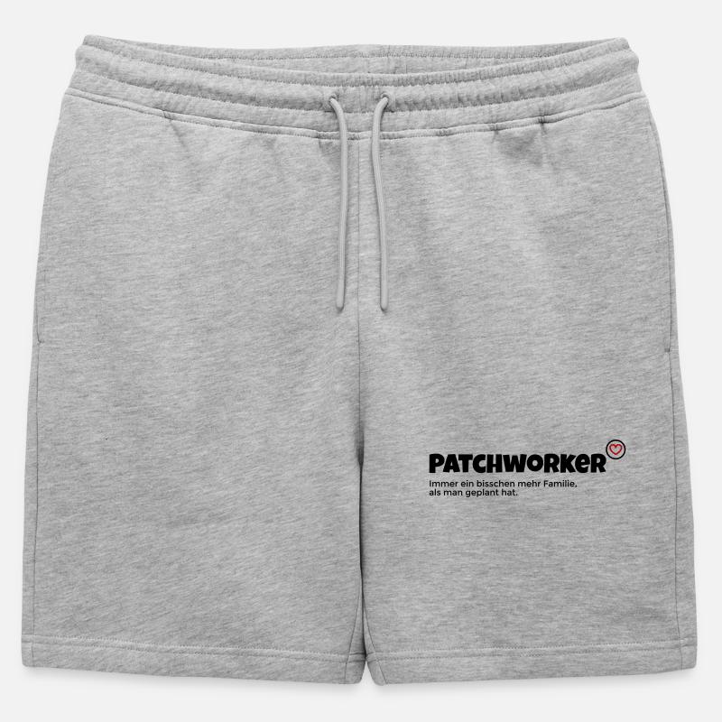 Patchworker - Männer Premium Organic Sweatshorts - Grau meliert