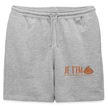 Je t'emmerde - Short de survêtement homme premium - gris chiné - Devant - AI Model Male 178 light (178cm)