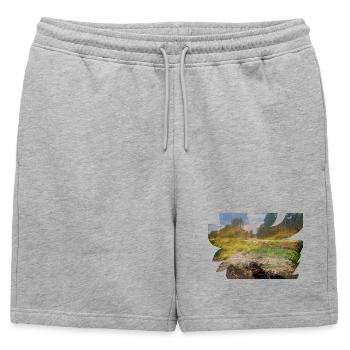 Un delta de rivière brûle de couleurs - Short de survêtement homme premium - gris chiné - Devant - AI Model Male 178 light (178cm)